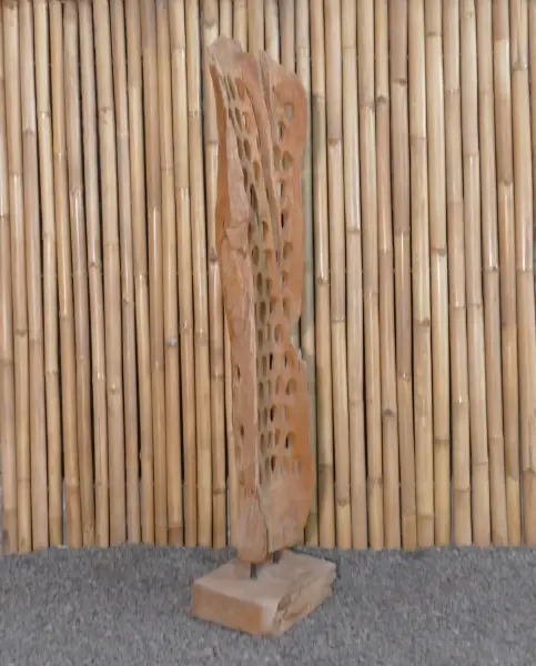 Product image 3 of the product “Leaf hollowed made of teak wood about 160cm height ”